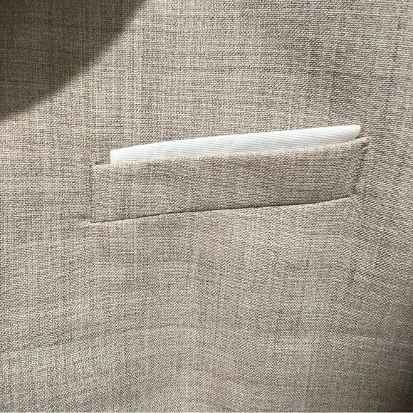 NWT The Kooples men's BEIGE WOOL SUIT FITTED JACKET size 48 French us size 38 - Picture 13 of 16